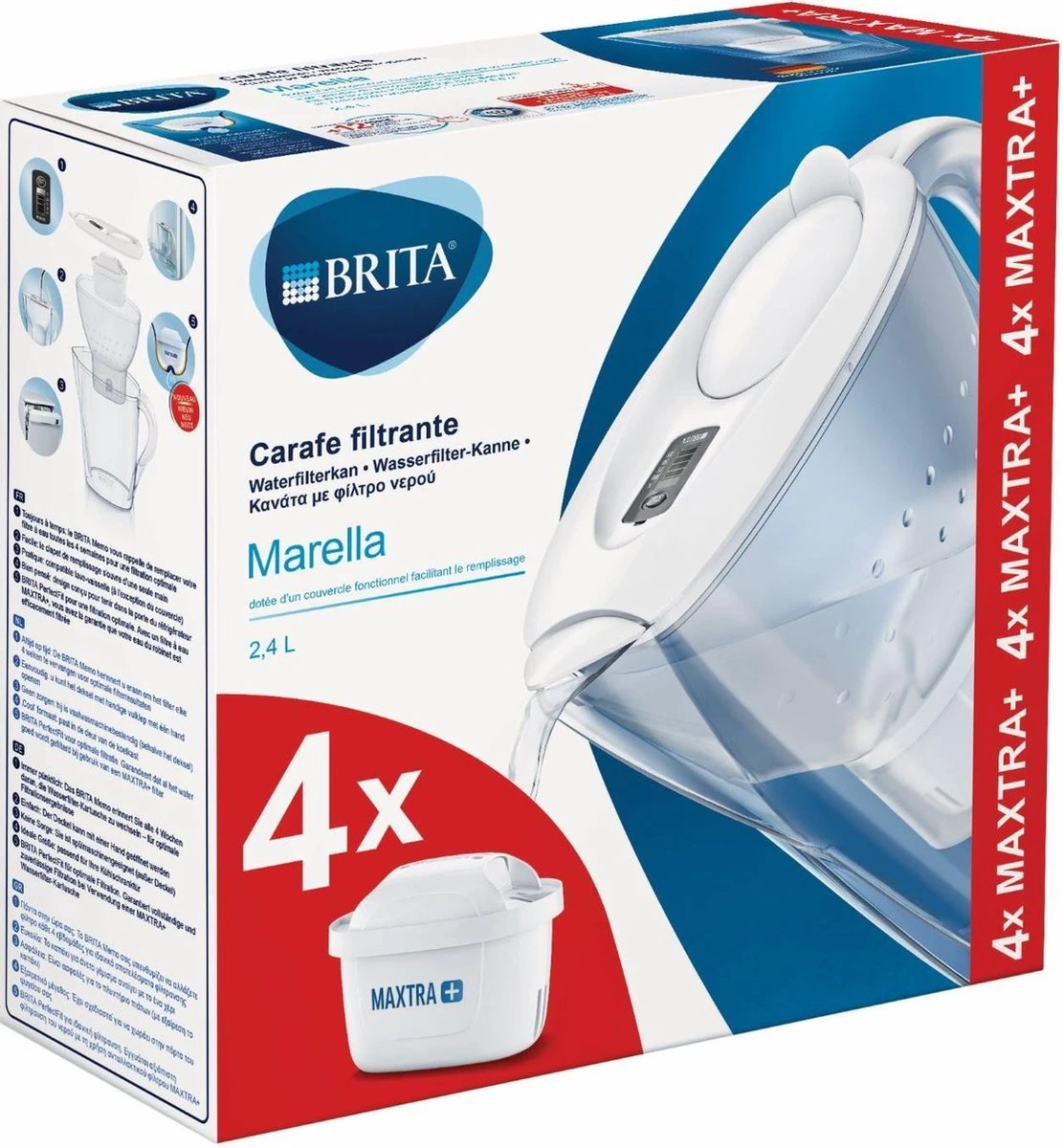 BRITA Waterfilterbundel Marella Cool White + 4 MAXTRA+ Filterpatronen 2 BRITA Waterfilterbundel Marella Cool White + 4 MAXTRA+ Filterpatronen - Afbeelding 2