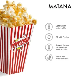 50 Duurzame Popcorn Bakjes (18x10cm) - Popcorn Zakjes Voor Filmavonden, Feestjes - Ook Geschickt Als Snoepbakje Of Feestzakje Voor Kinderen 16 50 Duurzame Popcorn Bakjes (18x10cm) - Popcorn Zakjes Voor Filmavonden, Feestjes - Ook Geschickt Als Snoepbakje Of Feestzakje Voor Kinderen -Keukenbenodigdheden Winkel 1127x1200