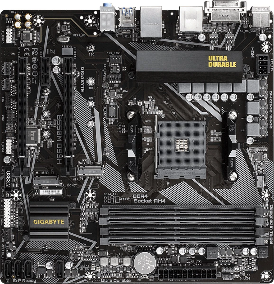 Gigabyte B550M DS3H AMD B550 Socket AM4 Micro ATX 2 Gigabyte B550M DS3H AMD B550 Socket AM4 Micro ATX - Afbeelding 2