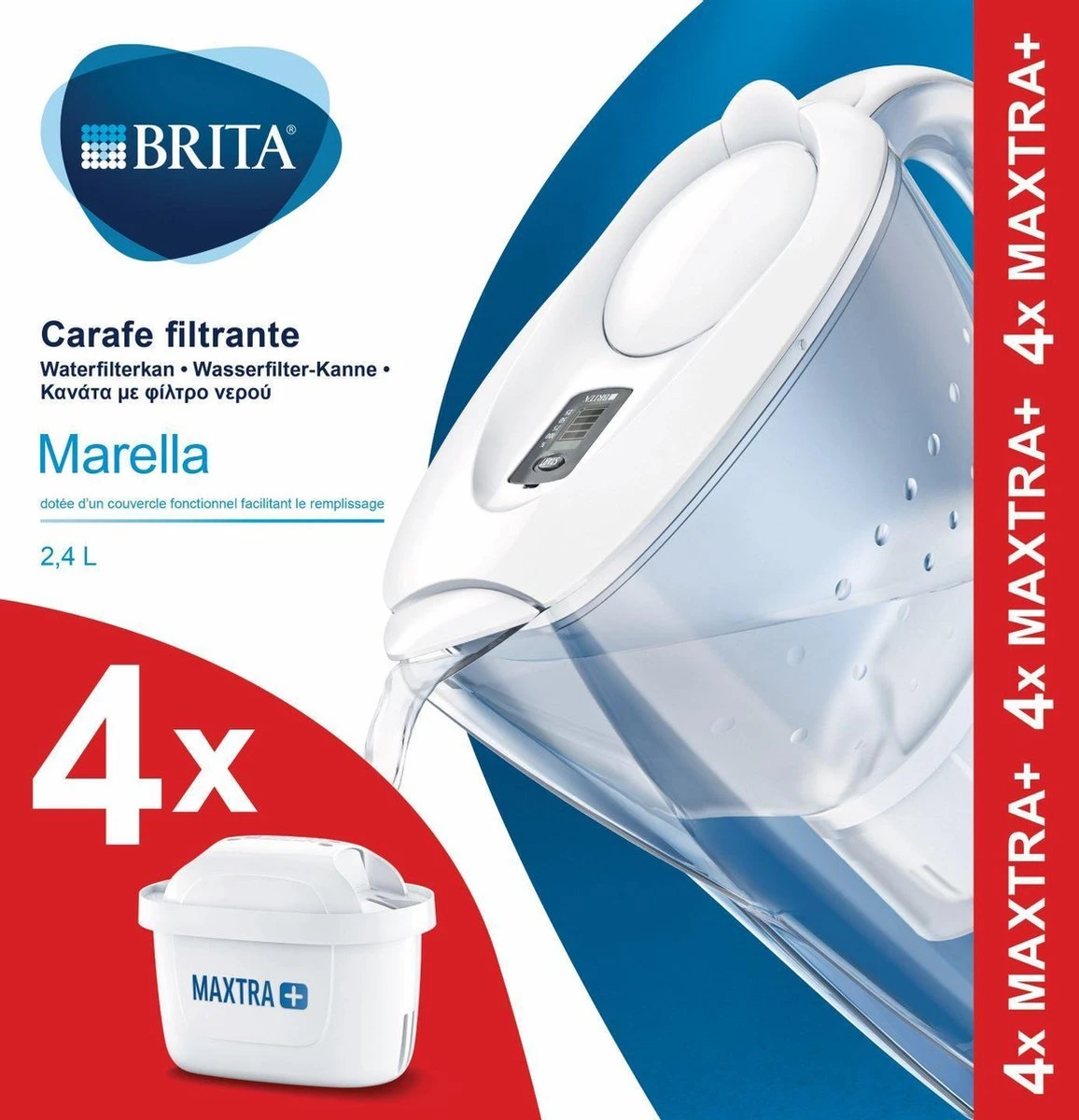 BRITA Waterfilterbundel Marella Cool White + 4 MAXTRA+ Filterpatronen 3 BRITA Waterfilterbundel Marella Cool White + 4 MAXTRA+ Filterpatronen - Afbeelding 3