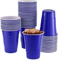 Merkloos Blue Cups - 50stuk(s) - 475ml - Party Cups - Beerpong - Drankspel - Beerpong Bekers - Plastic Bekers