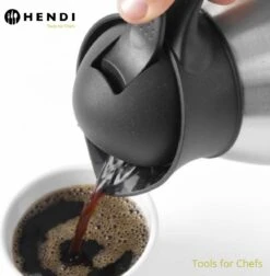 Hendi Thermoskan 2 Liter - Isoleerkan Met Drukknop - Zwart - Ø14,5x(H)26cm -Keukenbenodigdheden Winkel 1174x1200