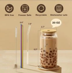 Bubble Tea Beker - Inclusief Stalen Bubble Tea Rietje - 0,5 L - Herbruikbaar - Boba -Keukenbenodigdheden Winkel 1186x1200