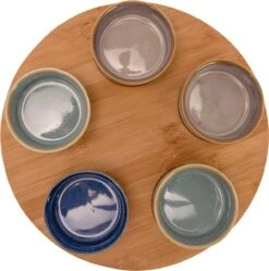 Cosy & Trendy Serveerplank Bamboe Dia 25 Cm Met 5x Luxe Hapjes/saus/tapas Schaaltjes -Keukenbenodigdheden Winkel 1191x1200 3