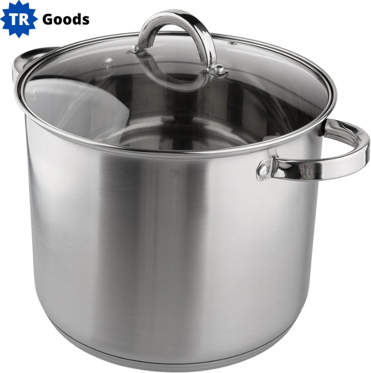 T.R. Goods - Soeppan RVS 8.5 Liter Met Deksel - Rvs - Met Deksel - 24 Cm - Geschikt Voor Inductie 1 T.R. Goods - Soeppan RVS 8.5 Liter Met Deksel - Rvs - Met Deksel - 24 Cm - Geschikt Voor Inductie