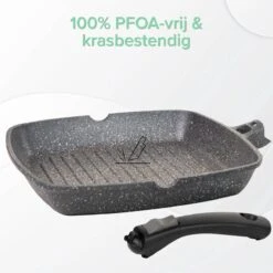 Coninx Grillpan 28CM - Steakpan - Afneembare Handgreep - PFAS-vrij - Grijs -Keukenbenodigdheden Winkel 1198x1200 22