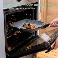 Coninx Grillpan 28CM - Steakpan - Afneembare Handgreep - PFAS-vrij - Grijs -Keukenbenodigdheden Winkel 1198x1200 23