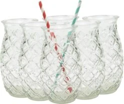 Merkloos Beker - Glas Ananas - 6 Stuks - Zomer - Cocktail -400ml -Keukenbenodigdheden Winkel 1200x1009 3