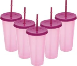 Herbruikbare Bekers Met Rietje En Deksel Van Plastic – Starbucks Design – Drinkbekers Met Rietje – Kleur Veranderende Beker – 5 Pack -Keukenbenodigdheden Winkel 1200x1031 1