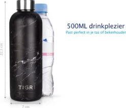 TIGR The Combo - Voordeelset Minimalist Thermosfles En Cup Warmhoudbeker - 500ml - Zwart Marmer -Keukenbenodigdheden Winkel 1200x1031