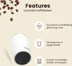 LaCardia Koffiebeker To Go Premium Wit – Thermosbeker – Theebeker – 380ML – Herbruikbaar -Keukenbenodigdheden Winkel 1200x1088 1