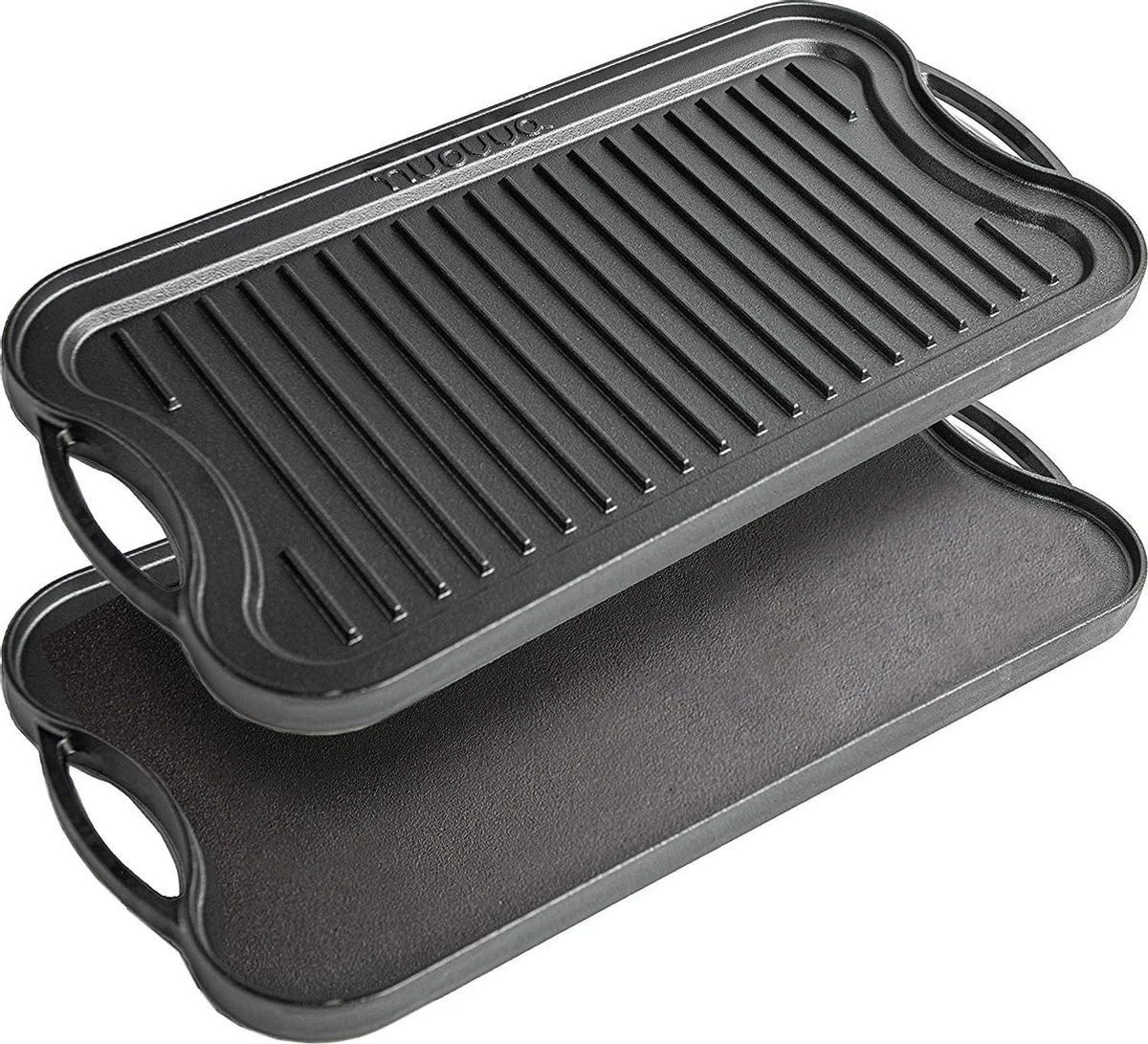 Nuovva Dubbelzijdig Gietijzeren Grillplaat - 50cm X 26cm 1 Nuovva Dubbelzijdig Gietijzeren Grillplaat - 50cm X 26cm