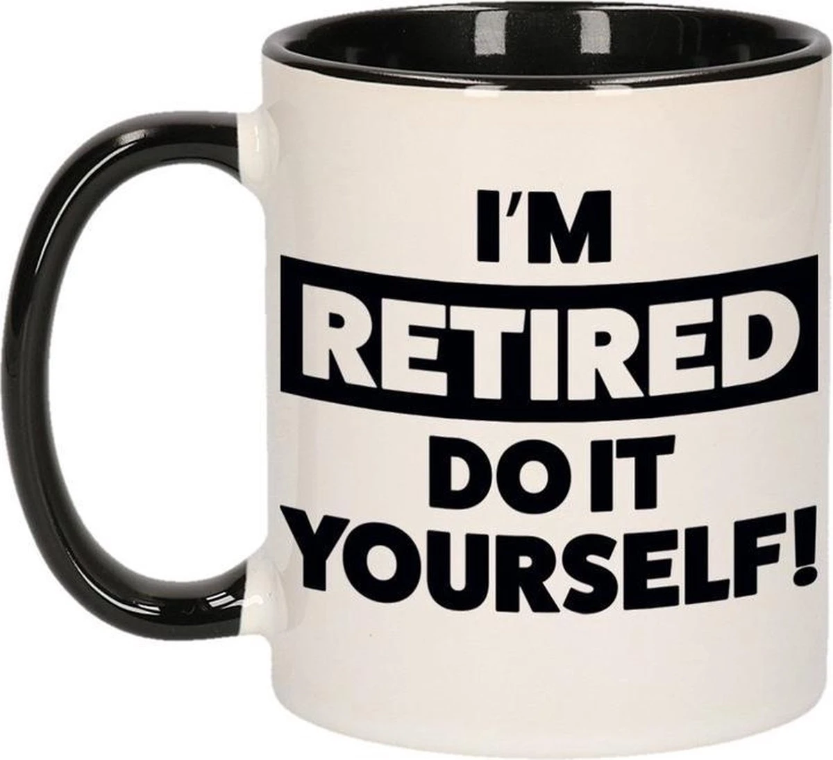 Pensioen Kado Mok / Beker Zwart - Im Retired Do It Yourself - 300 Ml - VUT 1 Pensioen Kado Mok / Beker Zwart - Im Retired Do It Yourself - 300 Ml - VUT