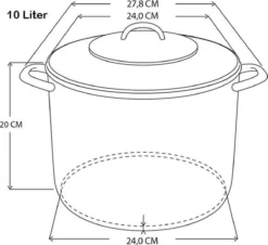 Haushalt Soeppan Met Glazen Deksel - 10 Liter- RVS -Keukenbenodigdheden Winkel 1200x1100 1