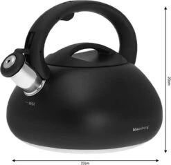 Fluitketel Waterkoker Mat Zwart 2.7 L ‘’Black Amethyst‘’ RVS – Inductie - Vatwasser -Keukenbenodigdheden Winkel 1200x1161 7