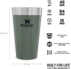 Stanley The Stacking Beer Pint 0,47l - Beker - Hammertone Green 29 Stanley The Stacking Beer Pint 0,47l - Beker - Hammertone Green -Keukenbenodigdheden Winkel 1200x1165