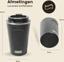 LaCardia Koffiebeker To Go Premium Zwart – Thermosbeker – Theebeker – 380ML – Herbruikbaar 15 LaCardia Koffiebeker To Go Premium Zwart – Thermosbeker – Theebeker – 380ML – Herbruikbaar -Keukenbenodigdheden Winkel 1200x1171 2