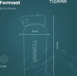 Tigrar - Waterfles - Drinkfles - Thermosfles 1 Liter Dubbelwandig - RVS - (Staal) Blauw - Incl. Extra Dop 3 Rietjes En Reiniger -Keukenbenodigdheden Winkel 1200x1186 1