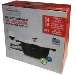 Royalty Line - Marble Soep/braadpan - Met Glazen Deksel Zwart - 24 CM. RL-BS24ML -Keukenbenodigdheden Winkel 1200x1190 4