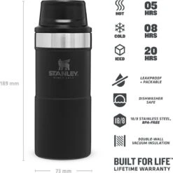 Stanley Trigger-Action Travel Mug 0.35L - Thermosfles - Matt Black -Keukenbenodigdheden Winkel 1200x1198 5