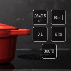 Daumonet Bocuse Rouge Gietijzeren Braadpan - Sudderpan Kersen Rood - Ovaal - Ø 29 Cm - 3 Liter - PFAS & PFOA Vrij - Emaille - Geschikt Voor Alle Warmtebronnen - Elektrisch - Gas - Halogeen - Inductie - Keramisch - Vaatwasserbestendig -Keukenbenodigdheden Winkel 1200x1199 2