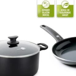GreenPan Cambridge Hapjespan Met Deksel 28cm - Zwart - Inductie - PFAS-vrij -Keukenbenodigdheden Winkel 1200x1200 1026