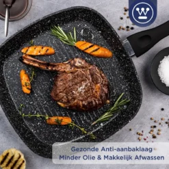 Westinghouse Grillpan - Ø 28 Cm - Zwart Marmer - Geschikt Voor Alle Warmtebronnen Inclusief Inductie - Steakpan Met Antiaanbaklaag- Aluminium 13 Westinghouse Grillpan - Ø 28 Cm - Zwart Marmer - Geschikt Voor Alle Warmtebronnen Inclusief Inductie - Steakpan Met Antiaanbaklaag- Aluminium -Keukenbenodigdheden Winkel 1200x1200 1082