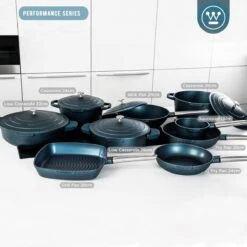 Westinghouse Performance Series - Grillpan Inductie 28cm - Luxe Grillpan - Blauw - Steakpan - Geschikt Voor Alle Warmtebronnen Inclusief Inductie En Ovenbestendig -Keukenbenodigdheden Winkel 1200x1200 1104