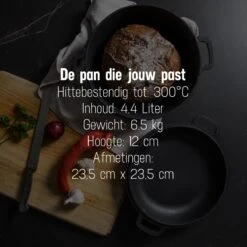 Daumonet Ducasse Gietijzeren Double Use Braadpan - Combi Sudderpan Zwart - 2-in-1 Bak- En Braadpan - PFAS & PFOA Vrij - Rond - Ø 26 Cm - 4,4 Liter - Emaille - Alle Warmtebronnen - Elektrisch - Gas - Halogeen - Inductie - Keramisch -Keukenbenodigdheden Winkel 1200x1200 1205