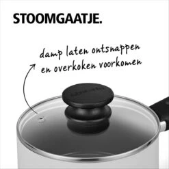 BRABANTIA INDU+ Steelpan Met Deksel - Keramische Antiaanbaklaag - Ø 16 Cm - Inductie - Pfas Vrij -Keukenbenodigdheden Winkel 1200x1200 1357