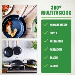 GreenChef Vintage Steelpan 16cm/1.6L - Zwart - Inductie - PFAS-vrij -Keukenbenodigdheden Winkel 1200x1200 1367