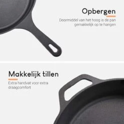 Ocina Gietijzeren Pan – ø30,5cm - Skillet - Koekenpan – Hapjespan – Koekenpan Inductie – Koekenpannenset - Gietijzeren Pan Bbq - Gietijzer -Keukenbenodigdheden Winkel 1200x1200 1395