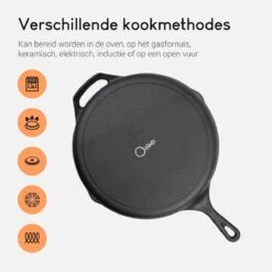 Ocina Gietijzeren Pan – ø30,5cm - Skillet - Koekenpan – Hapjespan – Koekenpan Inductie – Koekenpannenset - Gietijzeren Pan Bbq - Gietijzer -Keukenbenodigdheden Winkel 1200x1200 1401