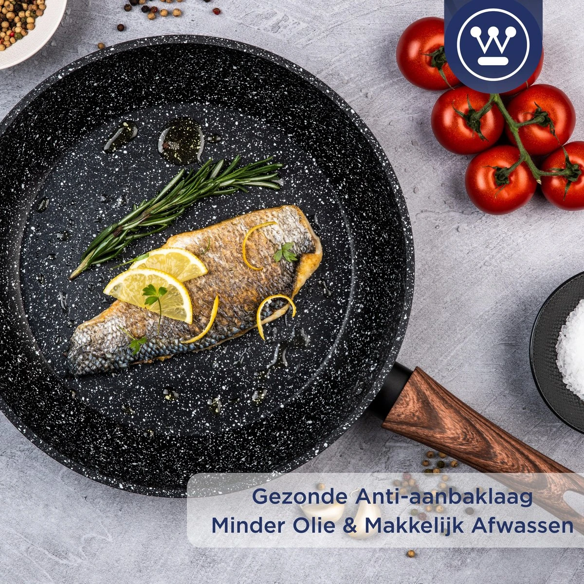 Westinghouse Koekenpan Inductie - Ø 28 Cm - Zwart Marmer - Speciale Editie 7 Westinghouse Koekenpan Inductie - Ø 28 Cm - Zwart Marmer - Speciale Editie - Afbeelding 7