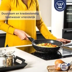 Westinghouse Koekenpan - Ø 30 Cm - Zwart Marmer - Geschikt Voor Alle Warmtebronnen Inclusief Inductie -Keukenbenodigdheden Winkel 1200x1200 1421