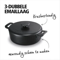 BRABANTIA THE DUTCH Gietijzeren Braadpan - Ø 28cm - MAT Zwart - Inductie -Keukenbenodigdheden Winkel 1200x1200 1462