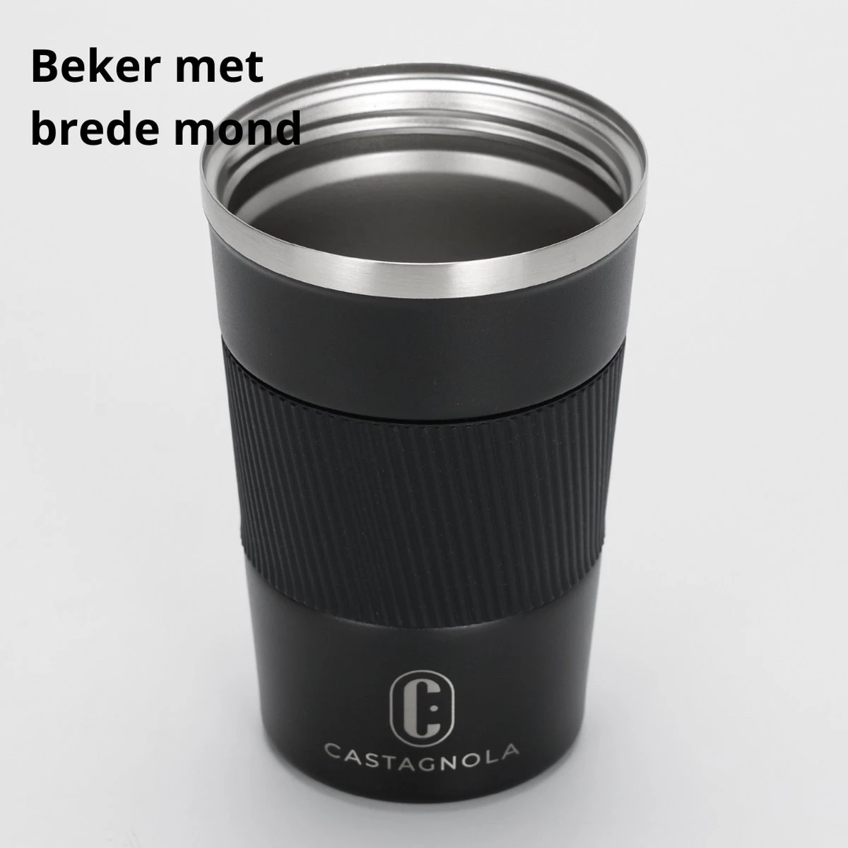 Castagnola Design RVS Koffiebeker To Go - Zwart - 380ml - Thermosbeker - Theebeker 7 Castagnola Design RVS Koffiebeker To Go - Zwart - 380ml - Thermosbeker - Theebeker - Afbeelding 7