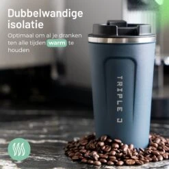 Triple J® Koffiebeker To Go - Thermosbeker - BPA & Lekvrij - 510ml - Blauw -Keukenbenodigdheden Winkel 1200x1200 311