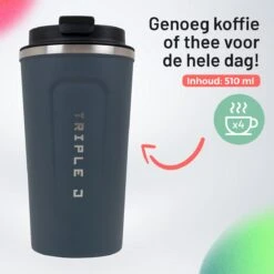 Triple J® Koffiebeker To Go - Thermosbeker - BPA & Lekvrij - 510ml - Blauw -Keukenbenodigdheden Winkel 1200x1200 315