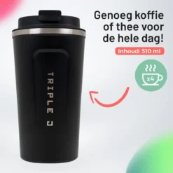 Triple J® Koffiebeker To Go - Thermosbeker - BPA & Lekvrij - 510ml - Zwart 14 Triple J® Koffiebeker To Go - Thermosbeker - BPA & Lekvrij - 510ml - Zwart -Keukenbenodigdheden Winkel 1200x1200 322