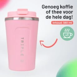 Triple J® Koffiebeker To Go - Thermosbeker - BPA & Lekvrij - 380ml - Roze 10 Triple J® Koffiebeker To Go - Thermosbeker - BPA & Lekvrij - 380ml - Roze -Keukenbenodigdheden Winkel 1200x1200 330