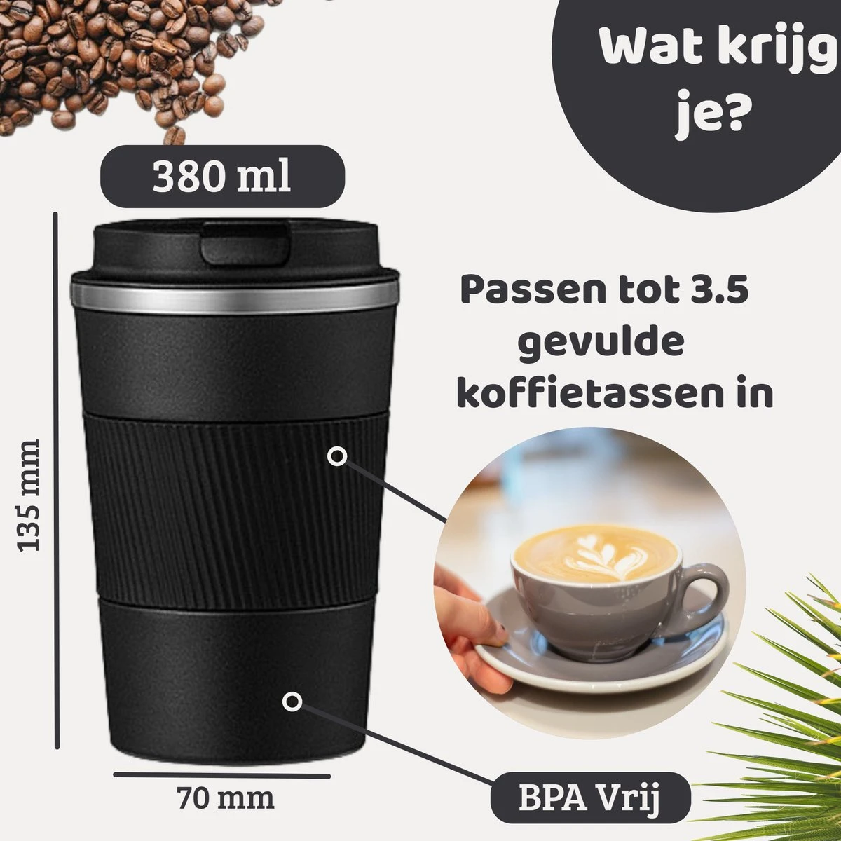 Mmoods Thermosbeker Voor Koffie En Thee 380ml - Koffiebeker To Go - Reisbeker Voor Auto - Herbruikbare Drinkfes Voor Warme En Koude Dranken - Ecologische Thermoskan Zwart Geschenk 10 Mmoods Thermosbeker Voor Koffie En Thee 380ml - Koffiebeker To Go - Reisbeker Voor Auto - Herbruikbare Drinkfes Voor Warme En Koude Dranken - Ecologische Thermoskan Zwart Geschenk - Afbeelding 10