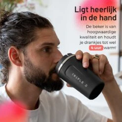 Triple J® Koffiebeker To Go - Thermosbeker - BPA & Lekvrij - 380ml - Zwart -Keukenbenodigdheden Winkel 1200x1200 352