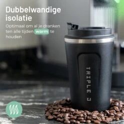 Triple J® Koffiebeker To Go - Thermosbeker - BPA & Lekvrij - 380ml - Zwart -Keukenbenodigdheden Winkel 1200x1200 354