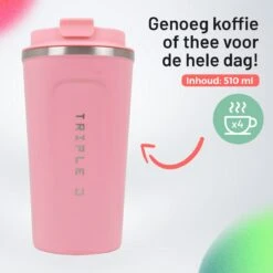 Triple J® Koffiebeker To Go - Thermosbeker - BPA & Lekvrij - 510ml - Roze 11 Triple J® Koffiebeker To Go - Thermosbeker - BPA & Lekvrij - 510ml - Roze -Keukenbenodigdheden Winkel 1200x1200 361