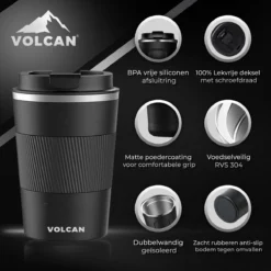 Volcan RVS Koffiebeker To Go Met Sleeve - Thermosbeker - Theebeker - Coffee - Zwart 16 Volcan RVS Koffiebeker To Go Met Sleeve - Thermosbeker - Theebeker - Coffee - Zwart -Keukenbenodigdheden Winkel 1200x1200 417