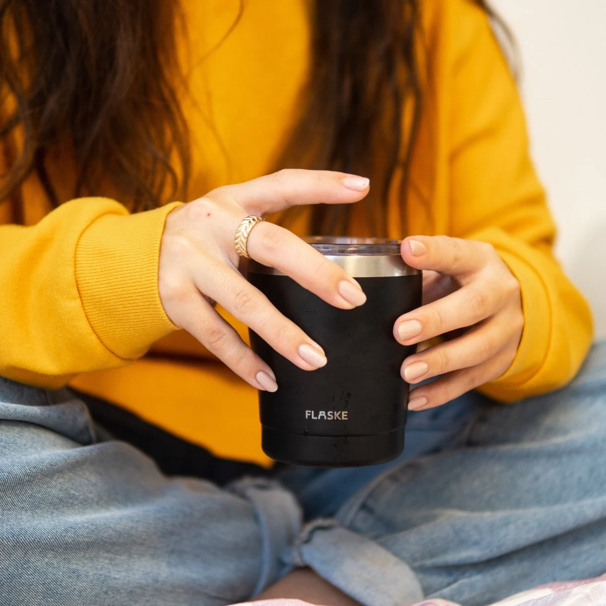 FLASKE Koffiebeker Coffee Cup - Night - 250ml - RVS Koffiebeker To Go Van 250ML 2 FLASKE Koffiebeker Coffee Cup - Night - 250ml - RVS Koffiebeker To Go Van 250ML - Afbeelding 2