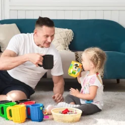 Merkloos Build On Brick Mug - Licht Blauw - 350 Ml - Bouw Je Eigen Mok Met Bouwsteentjes - BPA Vrije Drinkbeker Cadeau Voor Kinderen Of Volwassenen - Koffie Thee Limonade Of Andere Dranken - Pennenbeker - Creatief Accessoire Voor Op Bureau -HnD -Keukenbenodigdheden Winkel 1200x1200 449