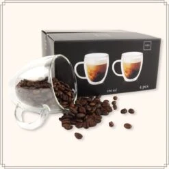 OTIX Dubbelwandige Koffieglazen - Koffiekopjes - 180 Ml - Set Van 4 - Transparant - Latte Macchiato Glazen -Keukenbenodigdheden Winkel 1200x1200 509