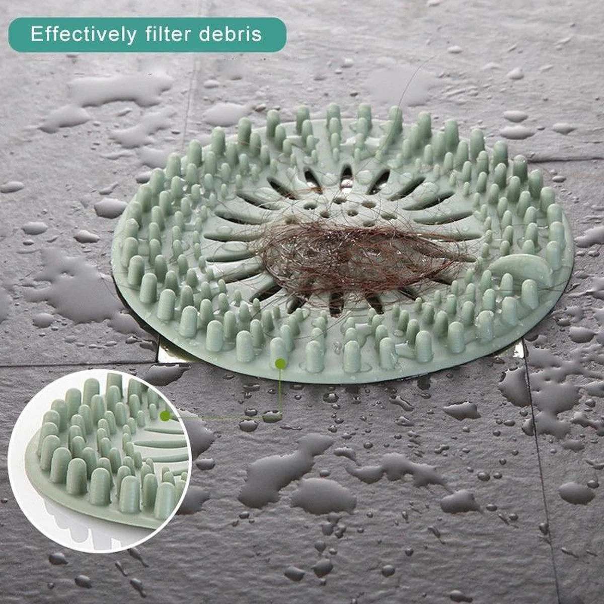 WiseGoods - Haarstopper - Haarvanger - Douche Zeef - Douche Filter - Haarfilter - Douche Afvoer - Siliconen - Blauw 4 WiseGoods - Haarstopper - Haarvanger - Douche Zeef - Douche Filter - Haarfilter - Douche Afvoer - Siliconen - Blauw - Afbeelding 4